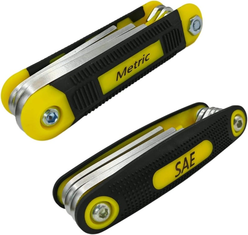 Warmtree 17-Piece Folding Allen Wrench Set | Metric & SAE Sizes | 2-Pack Portable Hex Tool for Home Repair & Professional Use - Image 1